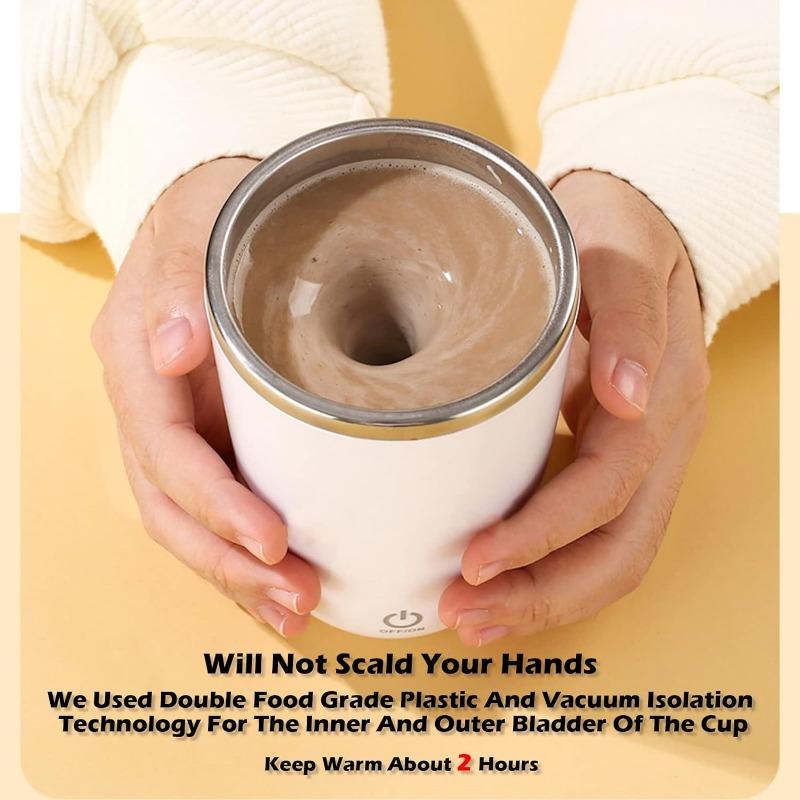 Rechargeable Self Stirring Mug - Magnetic Electric Auto Mixing Stainless Steel Cup for Coffee/Tea/ Milk, Electric Mixing Cup