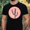 T-Shirt Herren Rosa Kaktus Motiv Baumwolle Größe XS bis 5XL