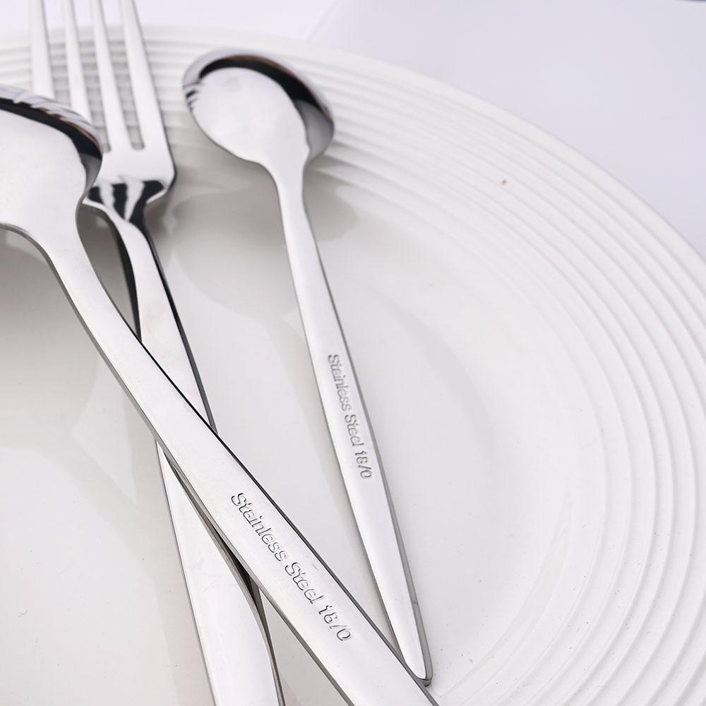 4pcs High-quality Mirror Dinnerware Set Silver Stainless Steel Tableware Set Reusable Knife Fork Spoon Dining Table Utensils