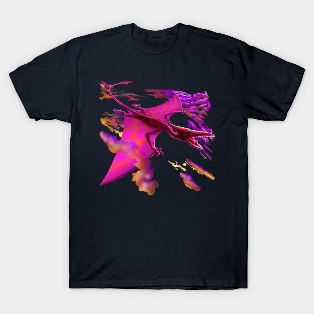 Men Black Print T-shirt Pterodactyl At Sunset No-Cut Transfer Paper Print Cotton Tshirt XL