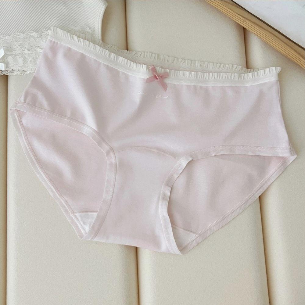 Girls' A-grade Cotton Underwear with Antibacterial Gusset - Soft, Breathable, Hip-Hugging, Mid-Waist, Sweet & Simple Triangle Shorts