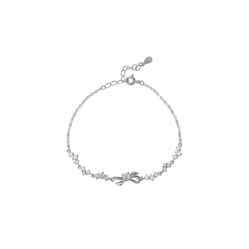 Love Broken Diamond Bow Bracelet Women's Light Luxury Niche Design Sense Fashion