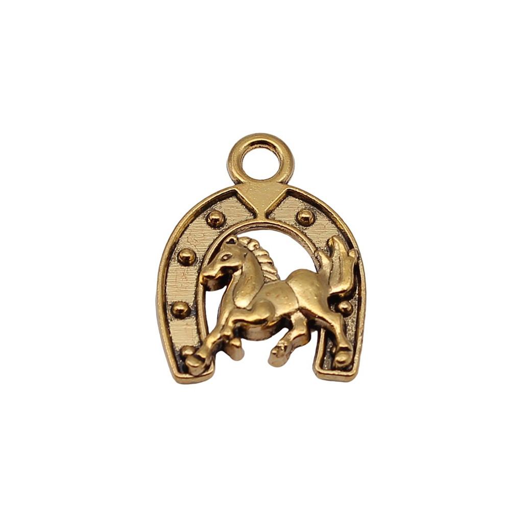 Vintage Horseshoe Charms Alloy Metal Pendants For DIY Jewelry Lucky Themed Accessories