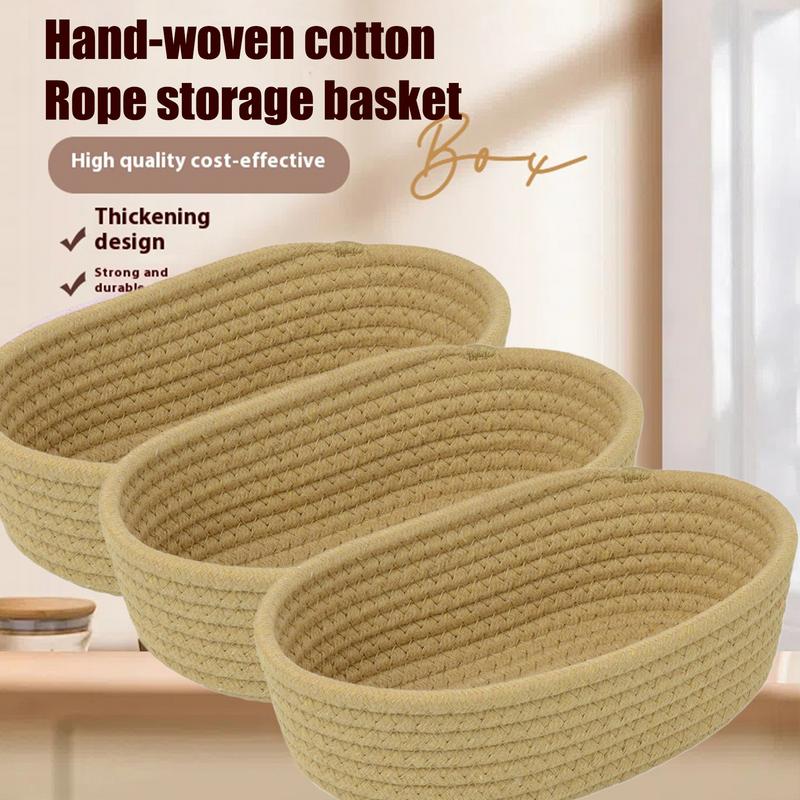 Nordic Cotton Rope Woven Storage Baskets Organize Boxs Desktop Sundries Organize Basket Sundries Key Cosmetics Storage