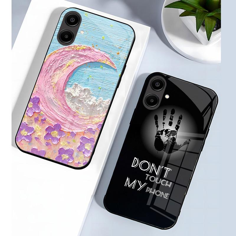 Shockproof Tempered Glass Case For Samsung Galaxy A56 A36 A26 A16 A06 5G Phone Back Cover Luxury Shell Coque Full Lens Protector