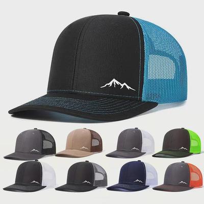 Mountain Style Quick-Dry Mesh Baseball Cap with Slightly Curved Flat Brim