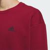 Adidas LABEL Crew Neck Comfortable Casual Couple's Fleece Lined Long Sleeved Sweatshirt Unisex Red JM9095
