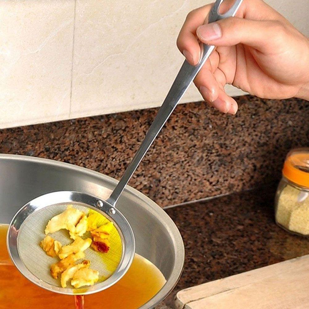 Top Hot Sell Unique New Kitchen Tools Fine Mesh Skimmer Strainer Ladle Stainless Steel
