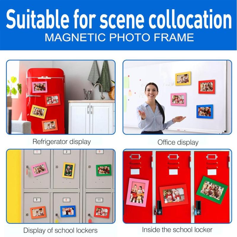 12 Pack Magnetic Picture Frame, Reusable Magnet Picture Frame, Colorful Magnetic Photo Frames For