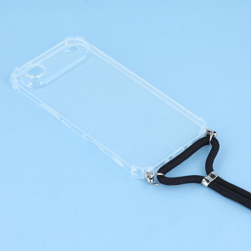For iPhone 17 Air Case Reinforced Corner TPU Clear Phone Cover with Lanyard