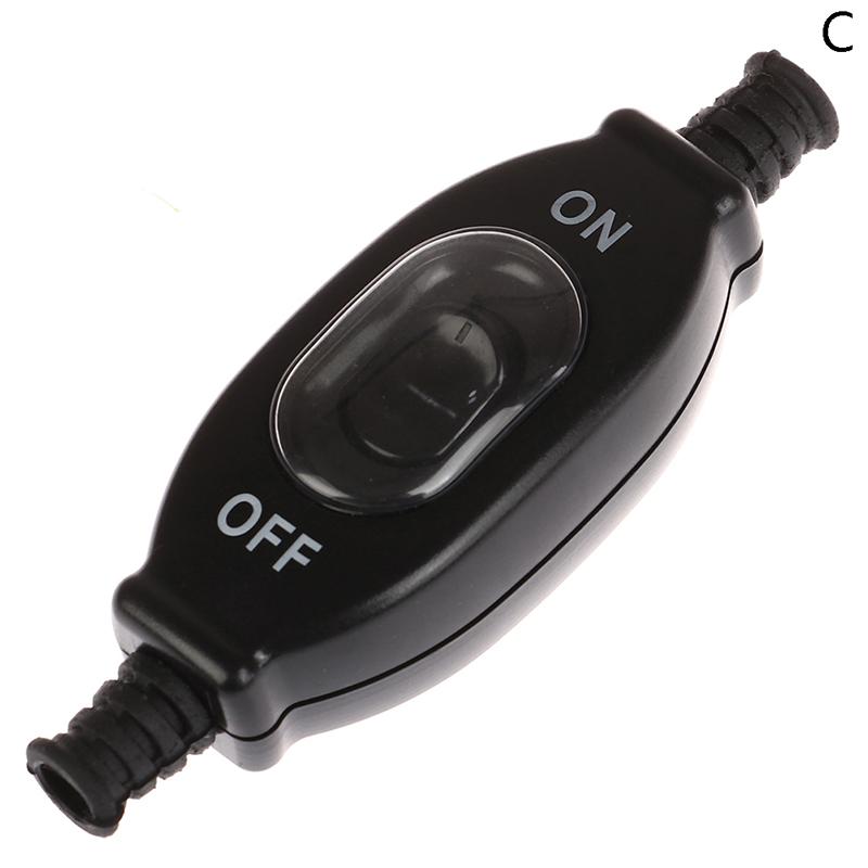 3A 250V Impermeabil Întrerupător în linie Întrerupător cu cablu Fir rotund Contact argintiu dublu