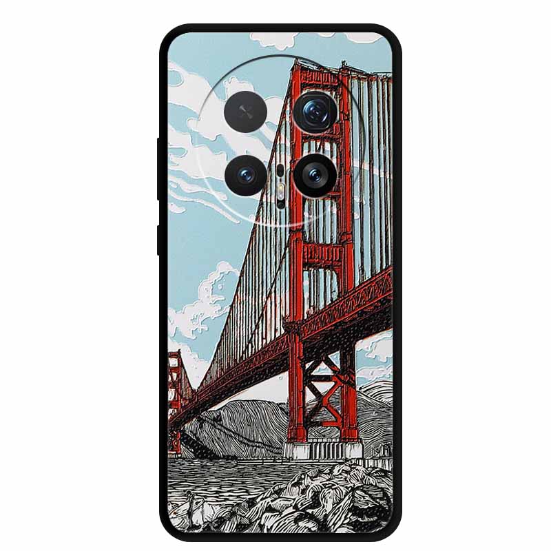 6.71" For Honor Magic8 Pro 5G Case 3D Emboss Relief Flower Black Silicone Soft Back Cover Case For Honor Magic 8 Pro Case Shells