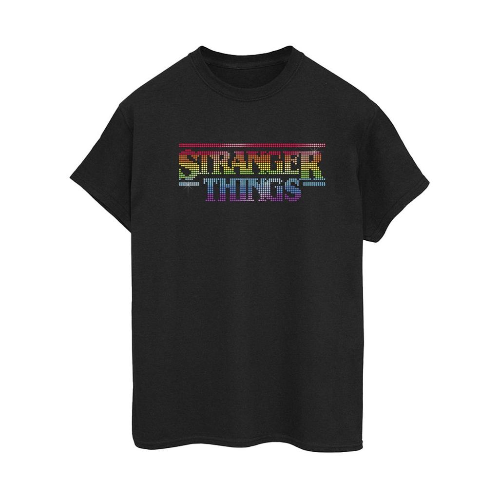 Netflix Womens/Ladies Stranger Things Rainbow Dot Logo Cotton Boyfriend T-Shirt