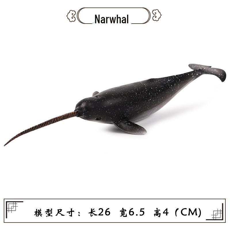 Marine Animal Simulation Model Figures: Shark, Dolphin, Hammerhead, Crab, Squid, Starfish for Kids' Education