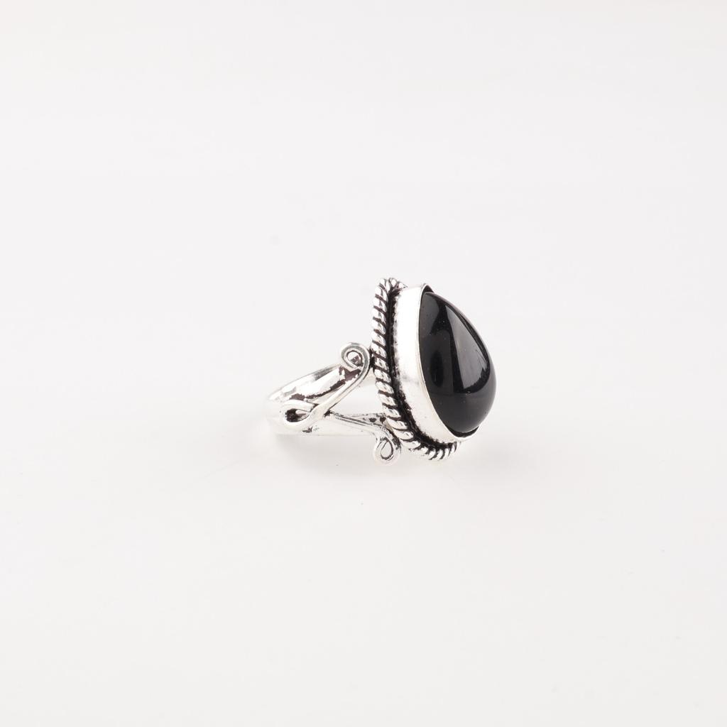 Black Tourmaline Gemstone 925 Sterling Silver Jewelry Handmade Partywear Ring RR-57-23