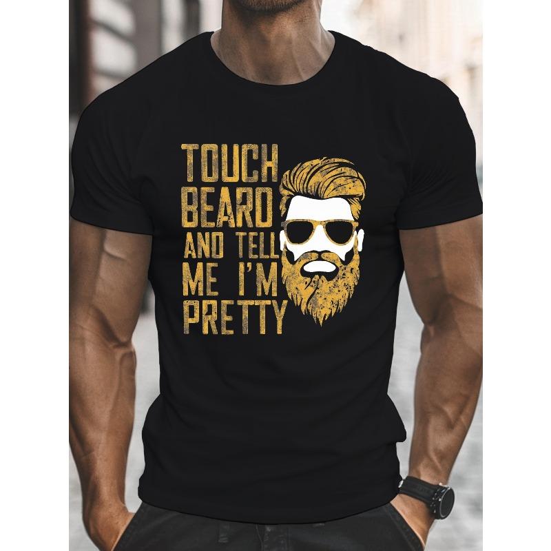 

Европейские размеры [Футболки с графическими бородами] Большие размеры Повседневные футболки с коротким рукавом - Графические принты бород и очков S чёрный