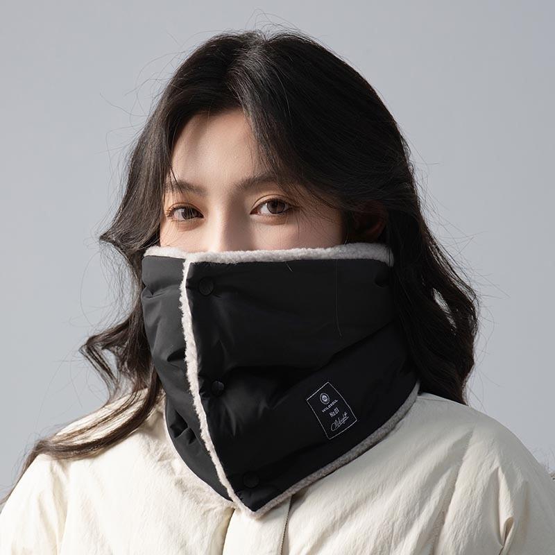 

1Pc Versatile Down Cotton Neck Gaiter Thickened Thermal Neck Warmer Keep Warm Neckchief For Men Women Winter Outdoor Gift чёрный