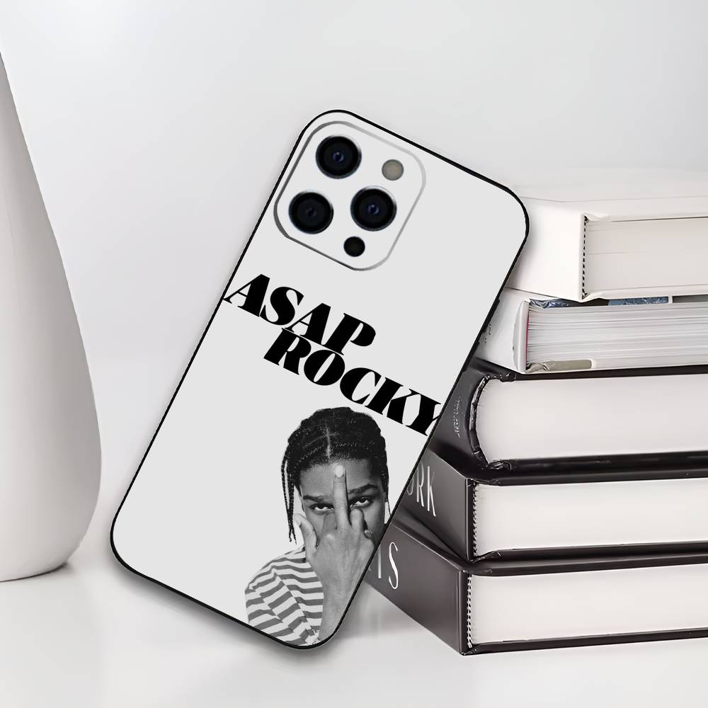 ASAP Rapper Phone Case For iPhone 17,16,15,14,13,12,11 Plus,Pro Max,XS,Soft Black Cover