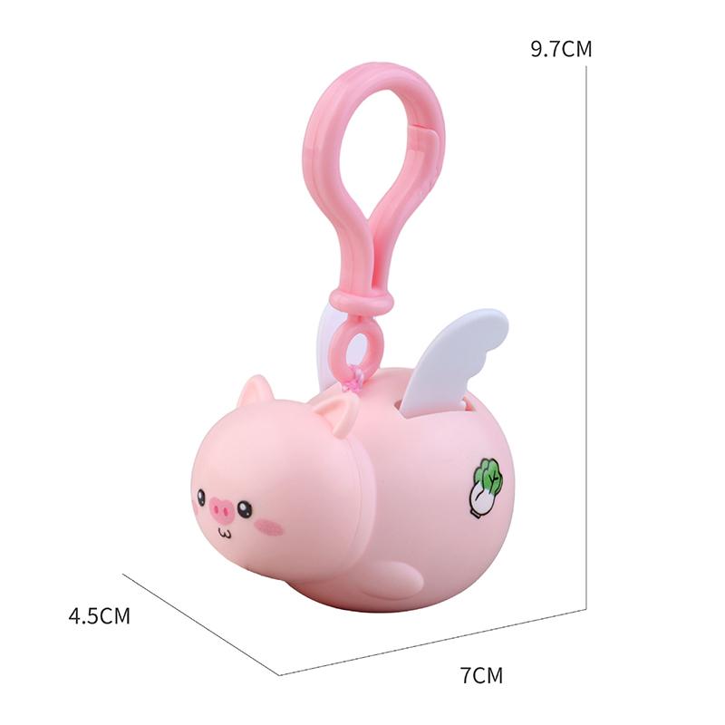 Creative Cartoon Capybara Pig Wings Pull String Keychain Elastic Retractable Cord Keychain Telescopic Hanging Rope Gifts