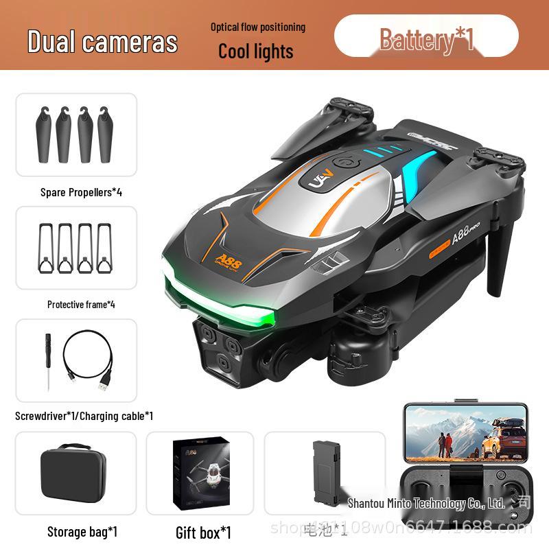 A88 Drone with 8K HD Triple Cameras, Remote Control, Optical Flow, and D Stream Colorful Lights