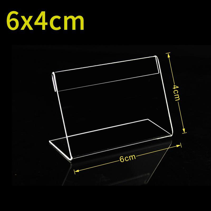 

Clear L-Shaped Acrylic Display Stand for Table Cards and Price Labels