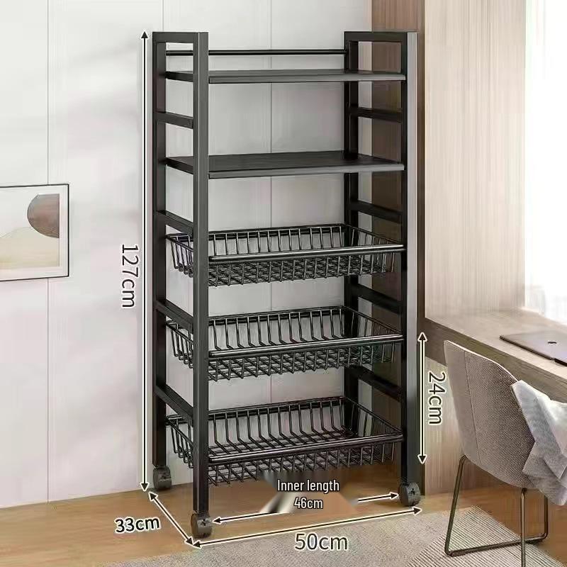 Multi-Layer Kitchen Storage Rack: Floor-Standing Vegetable, Pot, and Microwave Oven Organizer