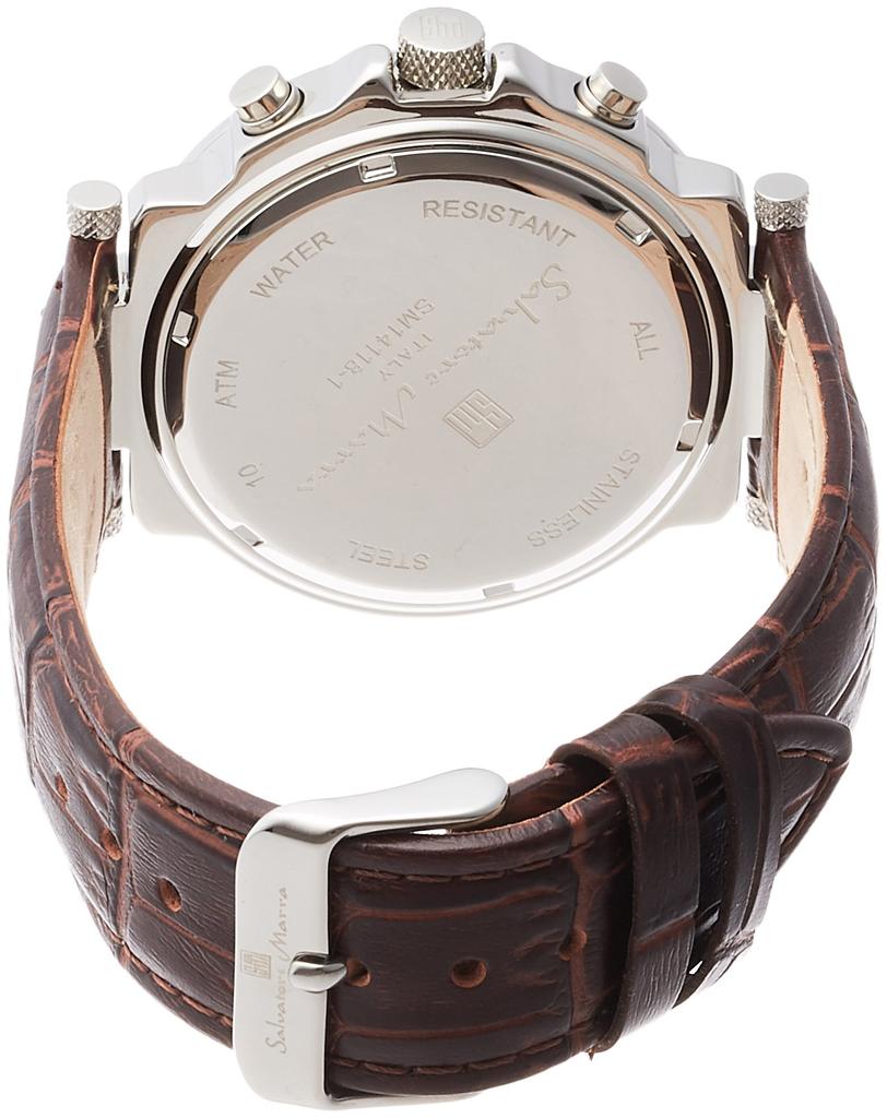 Orologio 10 ATM Resistente all'Acqua Importazione Regolare Marrone [Salvatore Mara] Multi-Calendario SM14118S-SSWH da Uomo