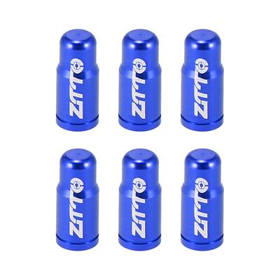 X AUTOHAUX Tire Valve Caps Valve Stem Caps Dust Valve Caps Aluminum Alloy French Type Motorcycle 6pcs Blue