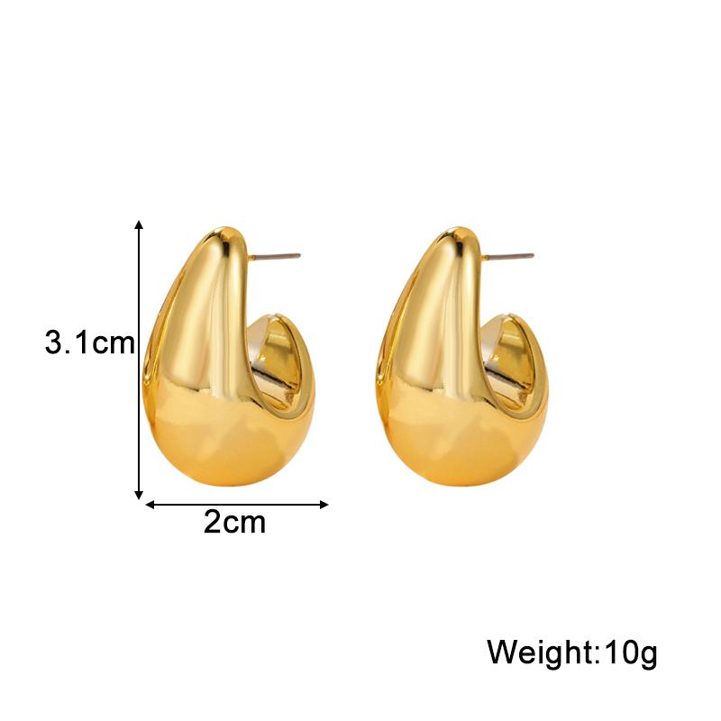 New Trend C-shaped Wide Dangle Earrings for Women Exaggerated Personality Gold Metal Earrings Geometry Unusual Earrings