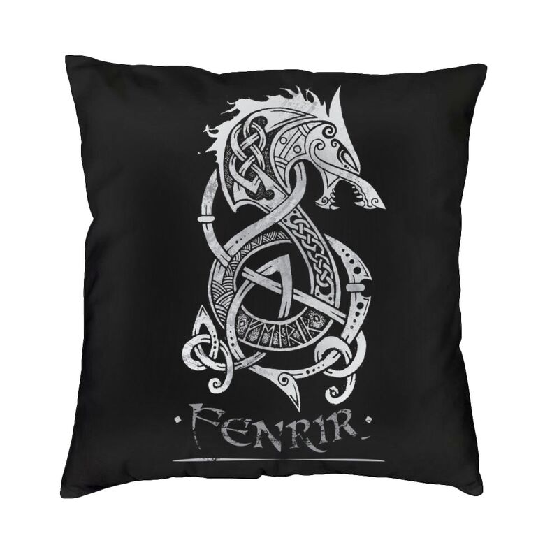 Viking Valhalla Fenrir Modern Pillow Cover Decoracion Salon The Nordic Monster Wolf Odin Cushions For Sofa