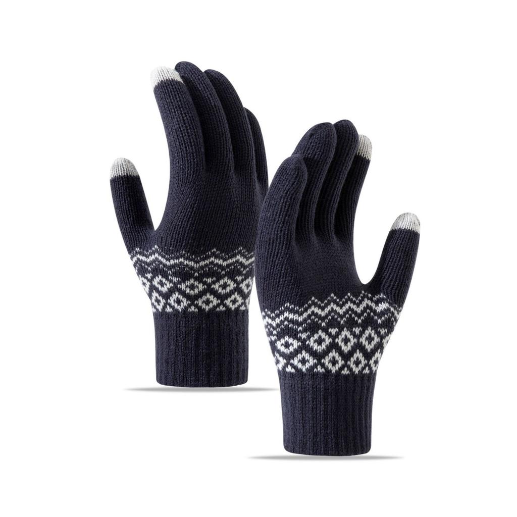 Gloves for Women In Winter, Thickened with Velvet, Korean Version, Cold Resistant, Cute, Cycling, Touch Screen, Warm, Knitted Yarn Gloves
