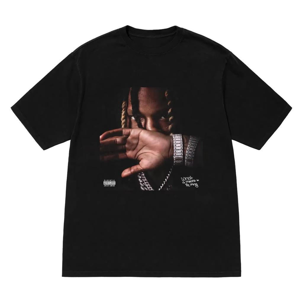 King Von Top of The World Tričko Černé Unisex Vysoce kvalitní Luxusní Klasické Y2k Krátký rukáv Klasické Párty Denní nošení Cool Horní díl