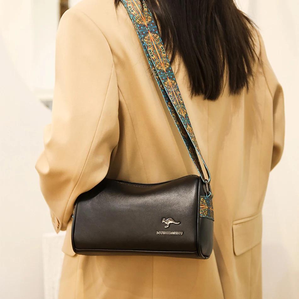 Luxury Crossbody Bags for Women Monochromatic Bags High-quality Shoulder Bags Ladies PU Leather Messenger Bag