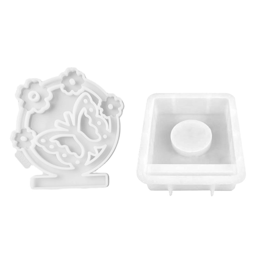 Easter Butterfly Candle Holder Molds with Base for DIY Craft Making Candle Holder Easter Decorations Gypsum Ornaments