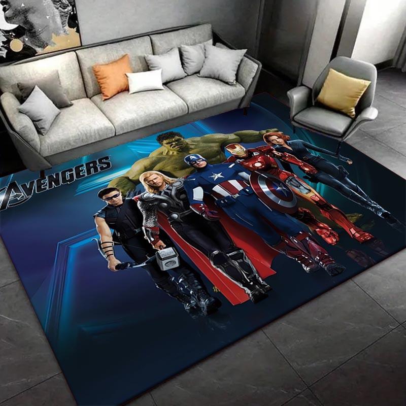1pc Avengers Pattern Area Rug Soft Flannel Floor Mat for Living Room,Office,Bedroom and Carpet,Sofa Coffee Table Floor Mat
