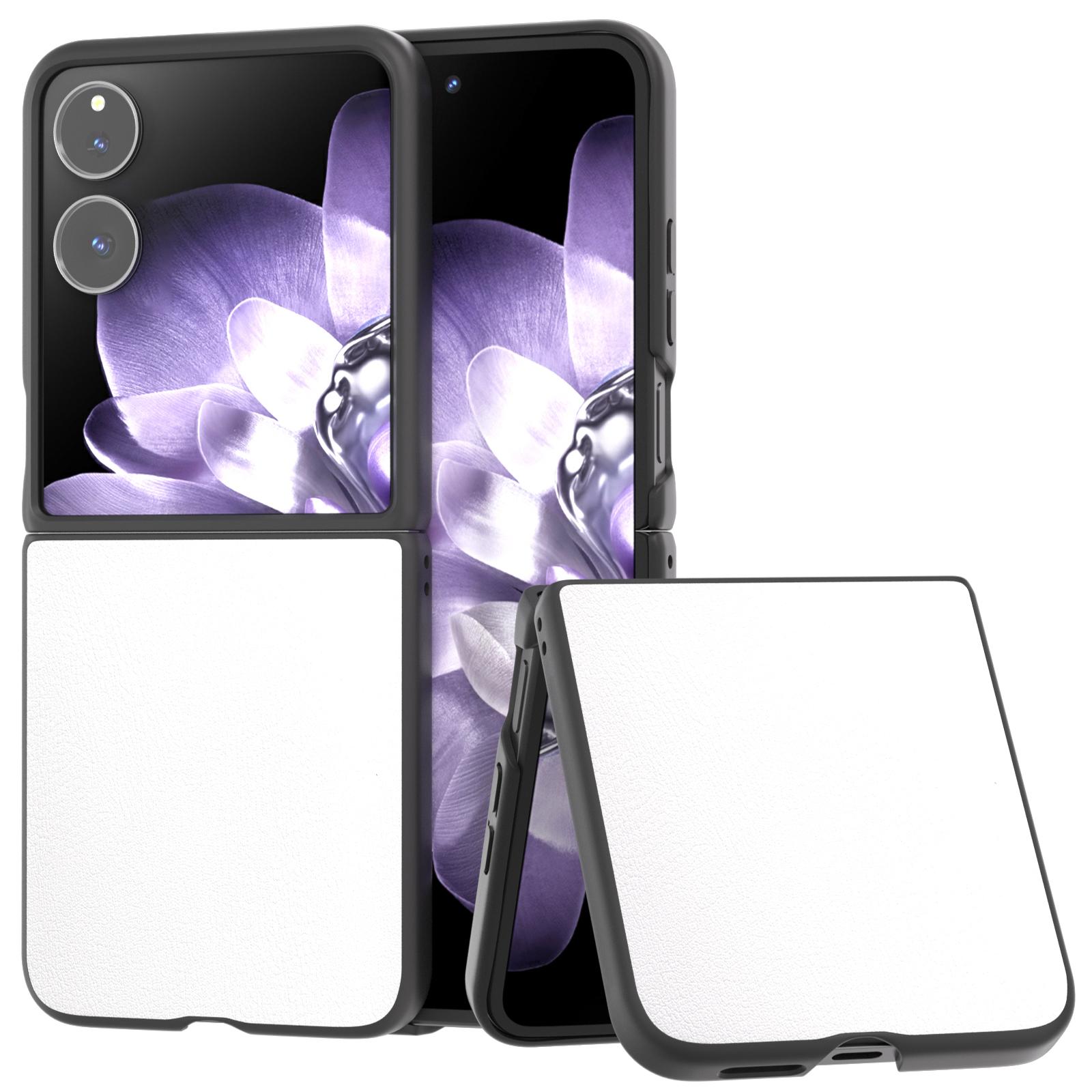 

Для Xiaomi Mix Flip 5G Чехол Противоцарапный Чехол для телефона из поликарбоната с покрытием из ПУ кожи White