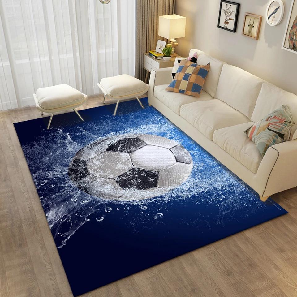 3D Football Printing Floor Mat Carpets for Living Room Soccer Field Area Rug Kids Bedroom Bathroom Mats Anti-slip Home Mat Rugs