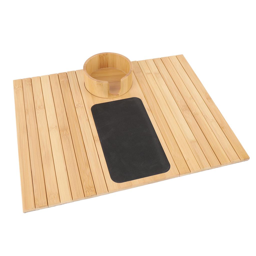 Bamboo Sofa Armrest Tray Detachable Couch Cup Holder Couch Armrest Organizer for Dining Drinking and Snacks