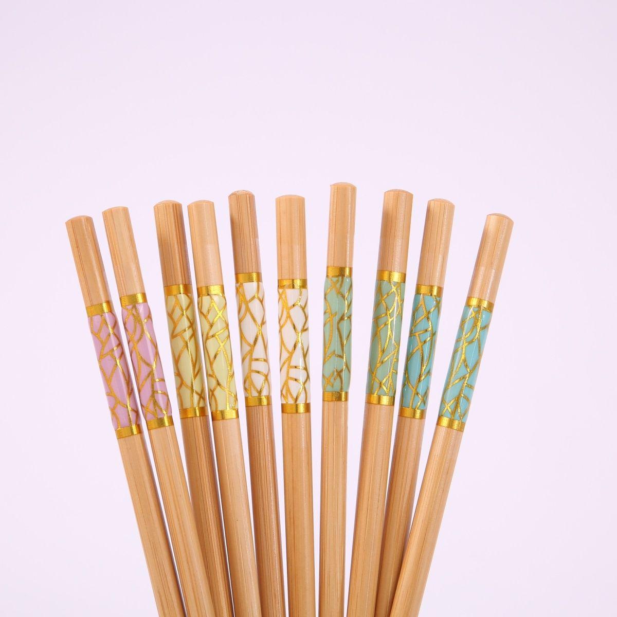 

Высококачественные одноразовые противоскользящие бамбуковые палочки для еды - Устойчивые к плесени, Экологичные, Цветные, Китайский стиль 5 pairs