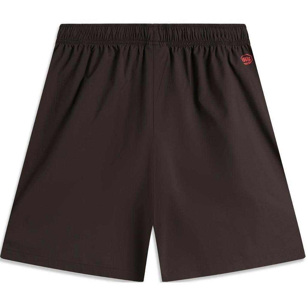 Li Ning Badfive Casual Tea Print Comfortable Lace-Up Sports Shorts Men shorts Black Chocolate AKSU811-2