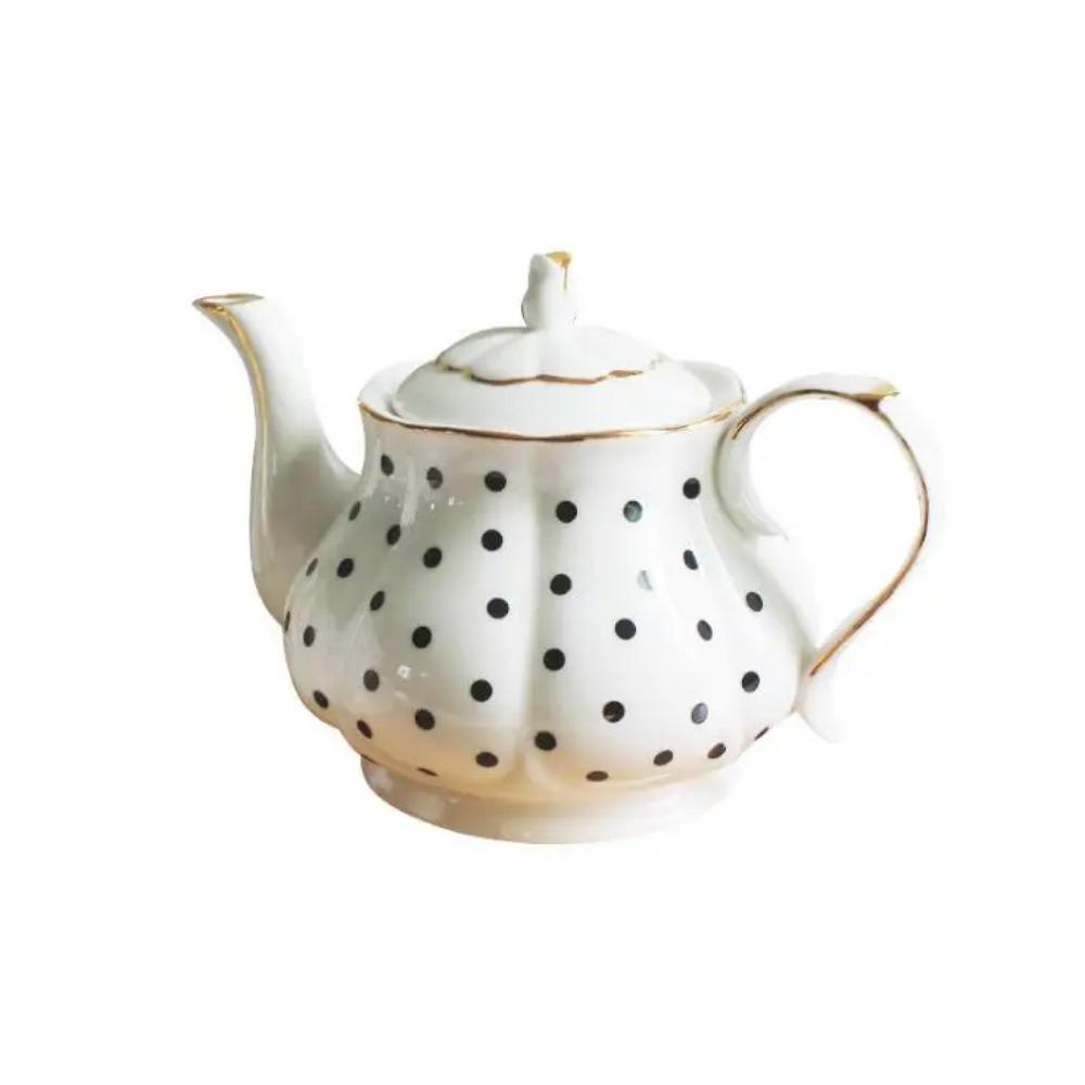 

Британский набор для послеобеденного чая Костяной фарфор Точки Расписанный вручную Золотой чайник Креативный кофейник Простой чайник для воды