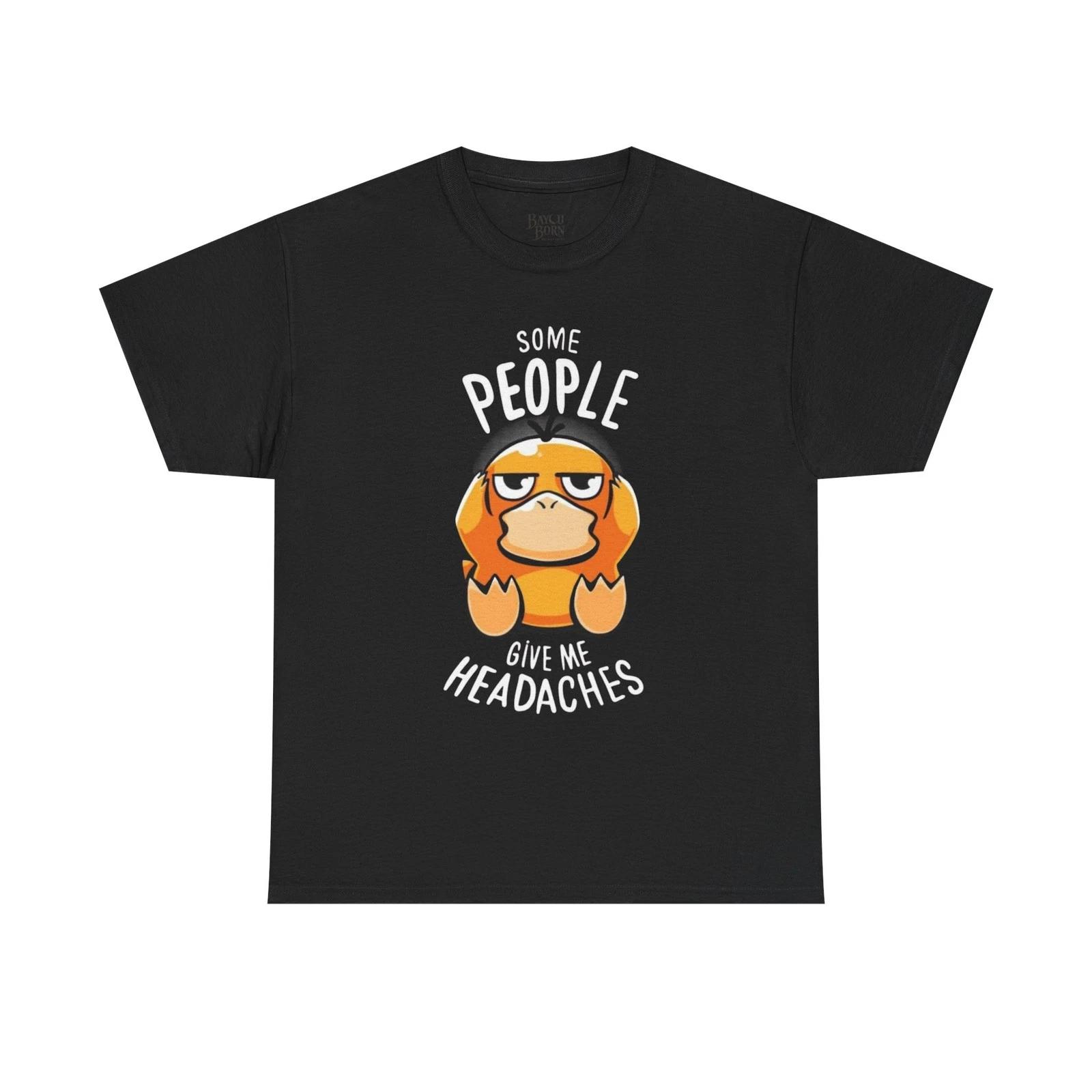 Grumpy duck Illustration Tee | Some People Give Me Headaches T-Shirt M