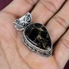 Copper Black Tourmaline Handmade Gemstone Pendant, 925 Solid Sterling Silver Pendant Antique Jewelry, For Engagement Gift