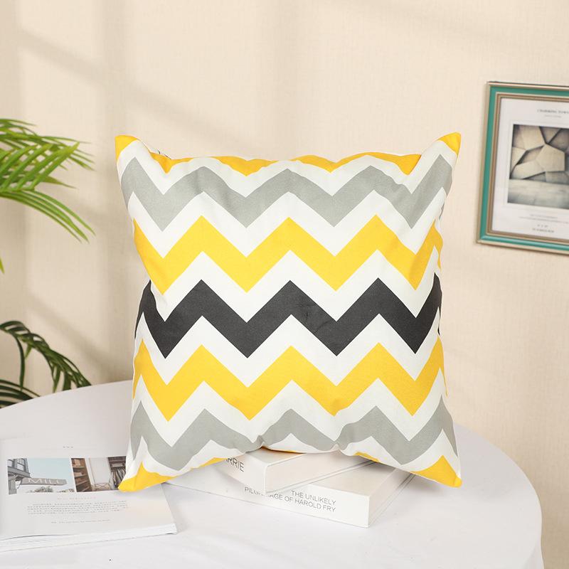 Nordic Sofa Pillow Case Peach Skin Short Plush Geometric Simple Cartoon Pillow Case Bay Window Cushion Soft