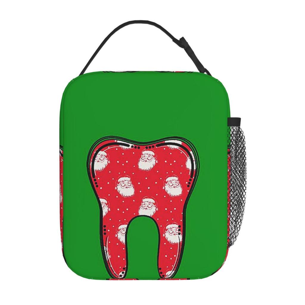 Christmas Tooth Dentist Dental Assistant Hygienist Insulated Lunch Bag for Kids School Cooler Thermal Food Box Tote Lunch Boxes