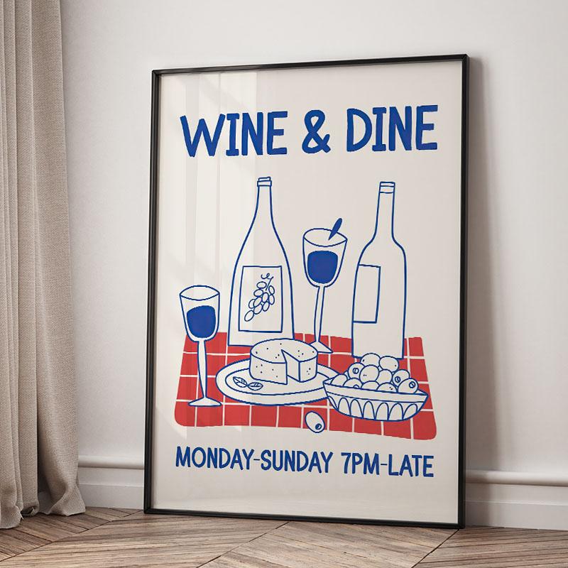 Moderne Trendige Pasta Kaffee Wein Wandkunst Drucke Leinwand Malerei Vintage Poster Bilder Für Caff Büro Küche Club Heimdekor