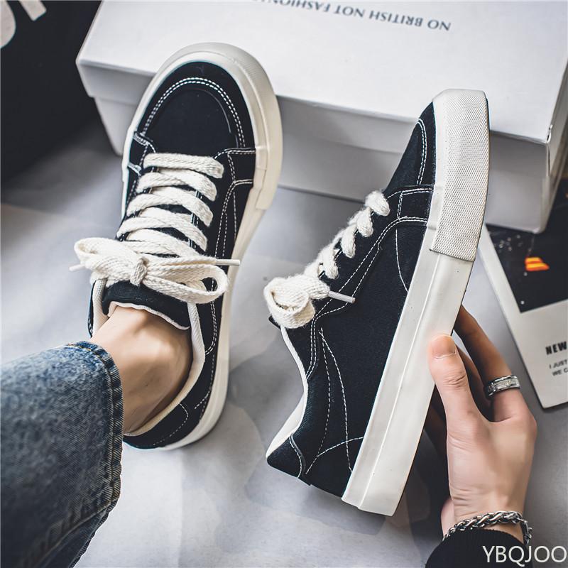 Fashion Spring Autumn New Student Low Cut Simple Comfortable Breathable Canvas Shoes for Men Versatile Flat Casual Board Shoes