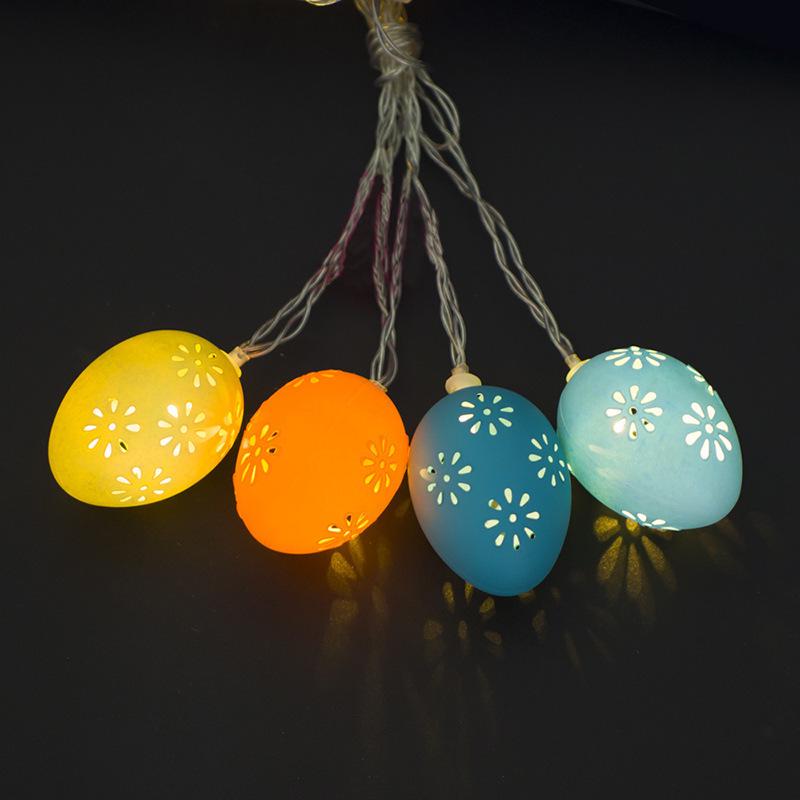 Cross-border LED Easter String Lights with Painted Eggs, Chickens & Rabbits - Indoor Decoration