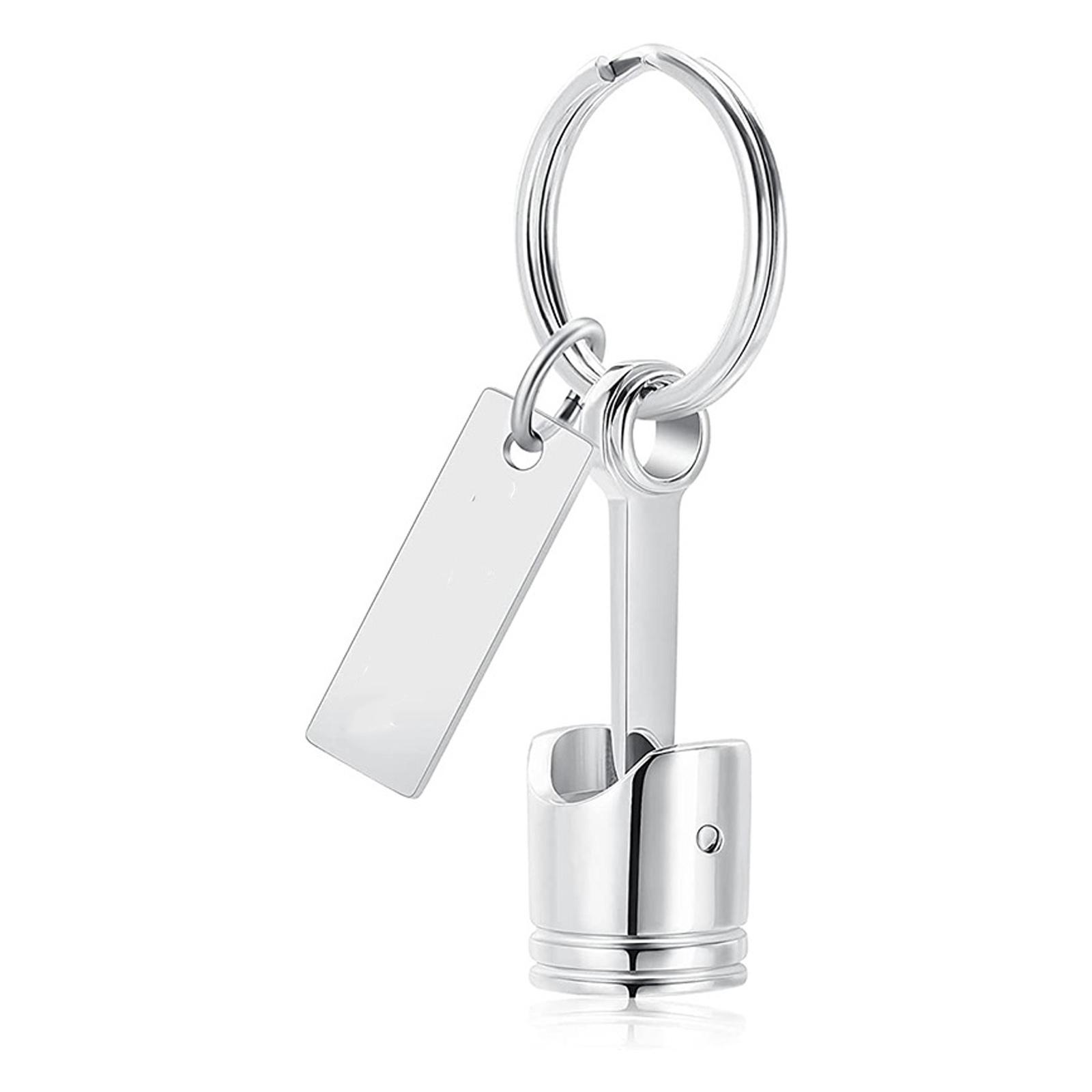 

Mechanical Piston Keychain For Pet Ashes Memorial Keepsake Durable Metal Pet Cremation Jewelry Holder серебряный
