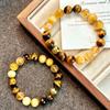 High Quality Autumn And Winter Retro Maillard Style Natural Gold Tiger'S Eye Stone Bracelet Bracelet.